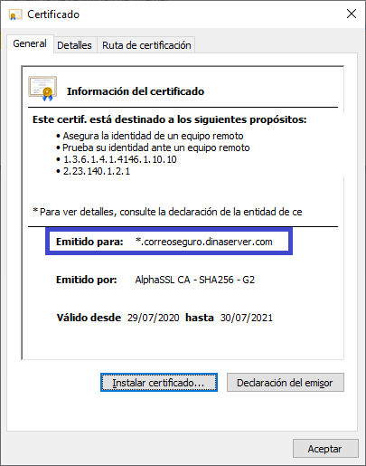 Solución a la advertencia de certificado