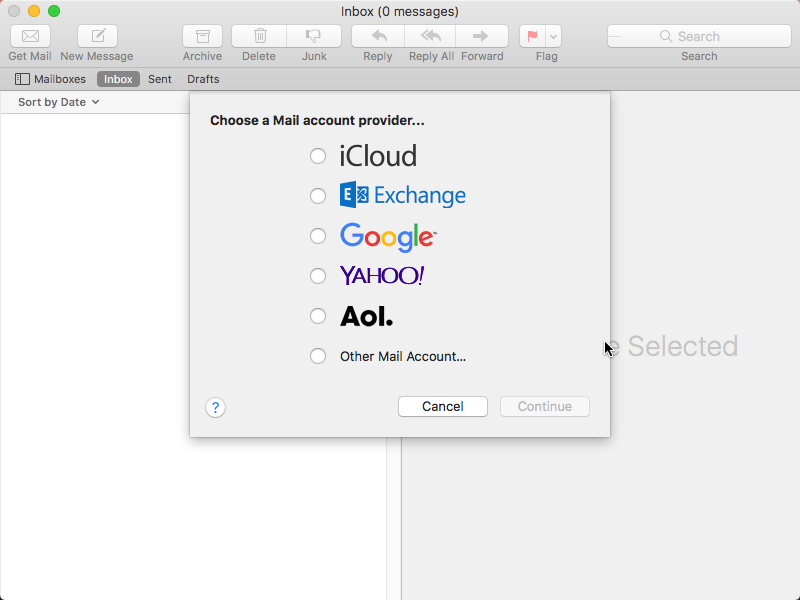 Mail Mac configuración 1